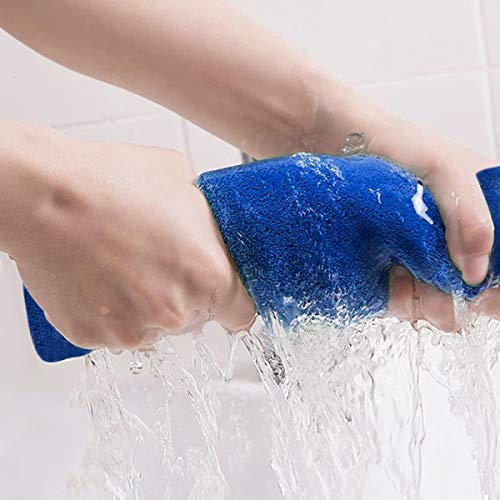 Harapu Cotton Terry Windowpane Table Dish Cloths, 11" X 11" Machine Washable And Ultra Absorbent Kitchen Bar Towels Solid Blue, Pack Of 4 #TOP4