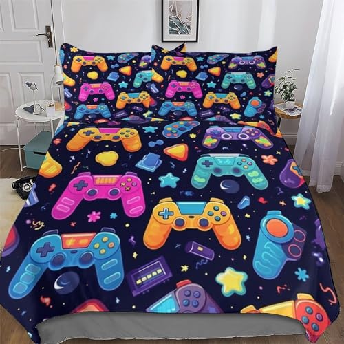 Funda de edredón 3 piezas microfibra con fundas de almohada para cama de matrimonio 2