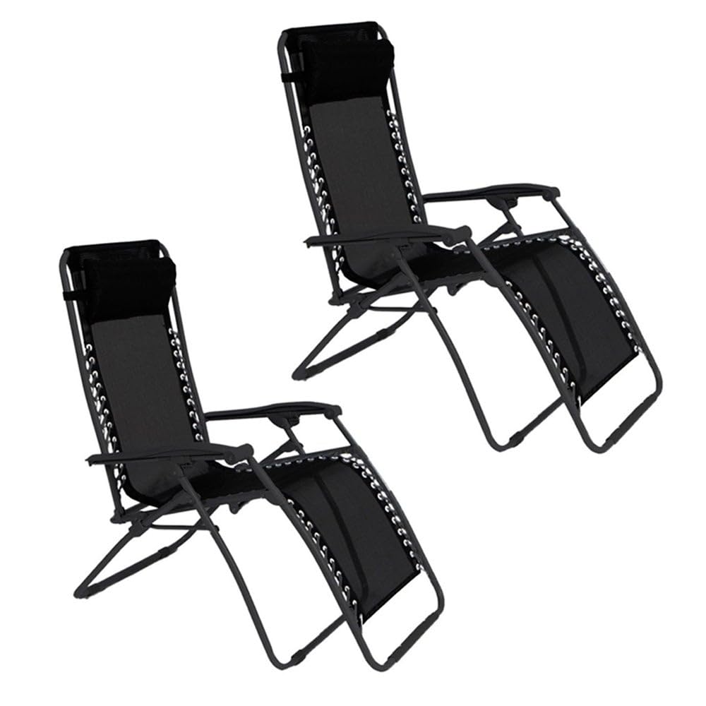 Pack de Sillones tumbona Gravedad Cero Negro Antracita, Reclinables