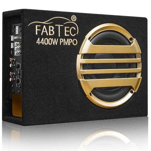 FABTEC 8 Inch Under Seat Active Subwoofer Bass Tube for Cars (InBuilt