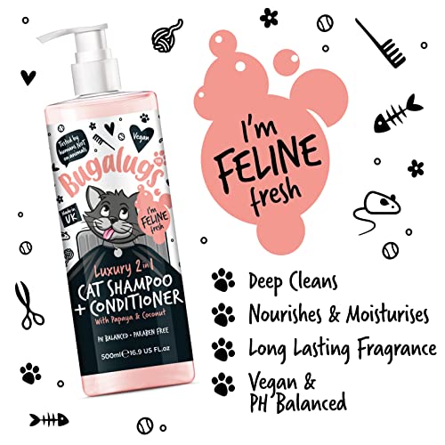 Bugalugs 2in1 Katzenshampoo + Conditioner 500 ml Pumpdosierer