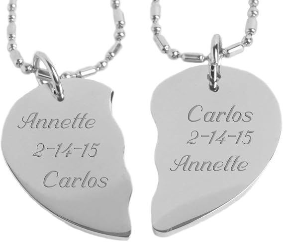 Broken Heart Necklace Set 