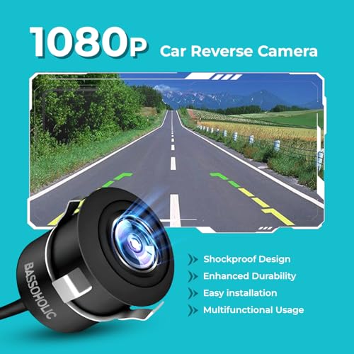 Image of BASSOHOLIC Fisheye Lens AHD 720P Car Reverse Parking Camera |160 Wide Angle | Night Vision | Water-Resistant | Compatible with Car Android Monitors & AHD /CCD Switcher Camera