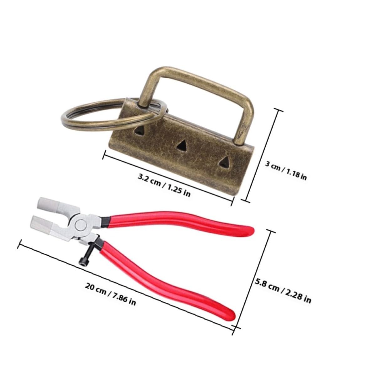 LABRIMP Set per Portachiavi con Clip Terminali in Ferro 32mm, 30 Pezzi, Accessori Completi per Lavori Manuali e Creazione di Collane