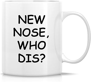 Retreez Funny New Nose Job Mug - New Nose Job Surgery Recovery Gift - 11 Oz Ceramic Coffee or Tea Cup - Humorous Gift for Rhinoplasty Recovery - Get Well Soon, Cosmetic Surgery Gift For Men and Women