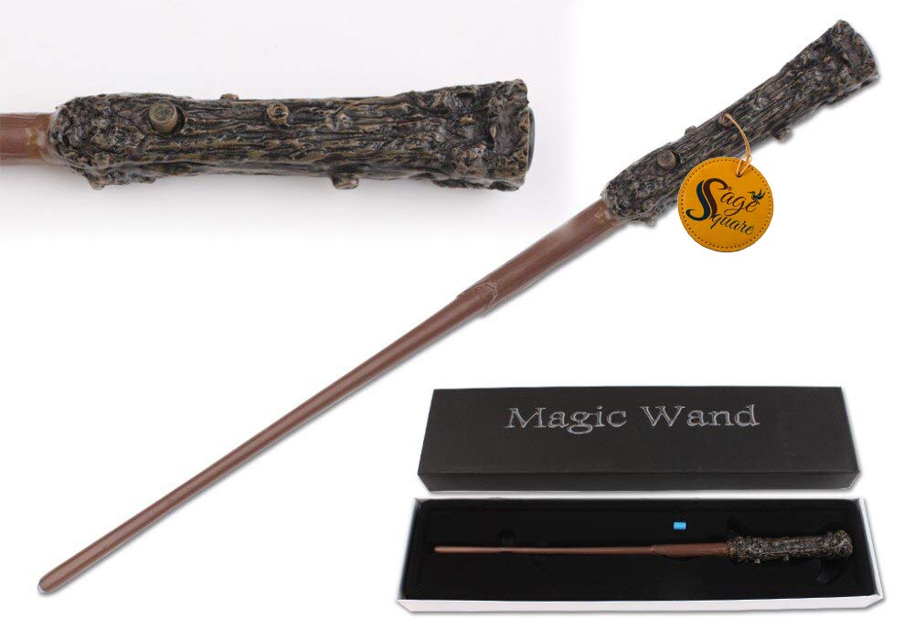 Sage Square Classic LED Illuminating Handcrafted Harry The Boy Who Lived Magic Wizard Sorcerer's Potter Wand, Elegant Stick Collectible Cum Cosplay Accessory (34 Cms Long), Multicolor