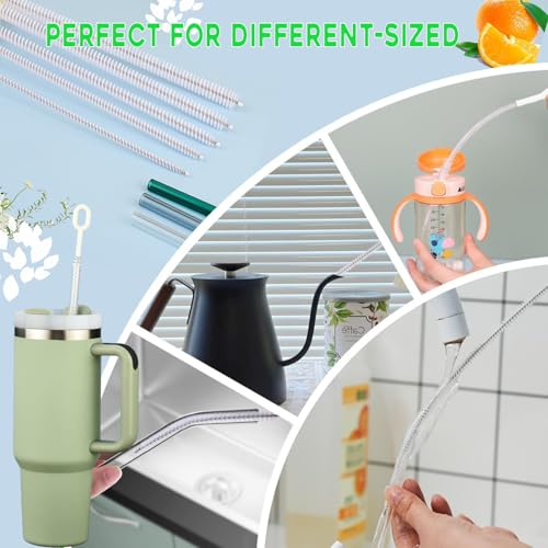 VITEVER Strohhalm Reinigungsbürsten für Stanley Tumbler, 6mm & 10mm Strohhalm-Reinigungsbürste für verschiedene Strohhalmgrößen,Volle Borstenabdeckung, großer Griff- 4 Pack