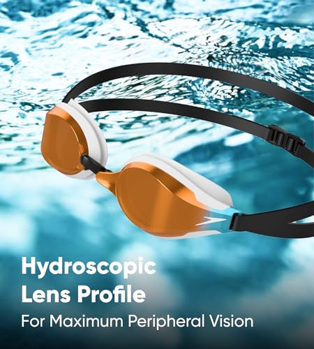 Speedo Unisex Gafas de natación Fastskin Speedsocket 2 | Gafas para carreras de competición | Antivaho | Sin goteos White/Copper One Size - imagen 3