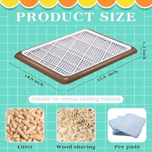 Image of Mifoci Dog Pee Pad Holder Potty Tray Portable Dog Litter Box Toilet Training for Indoor Outdoor Small Medium Large Pet Puppy(Coffee,25.59 x 18.9 Inches,2 Pcs)