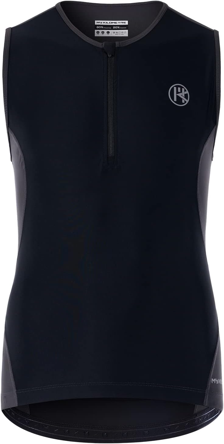 Triathlon Top Mens with Pockets Essential Mens Sleeveless Cycling Jersey Tri Singlet - Image 2