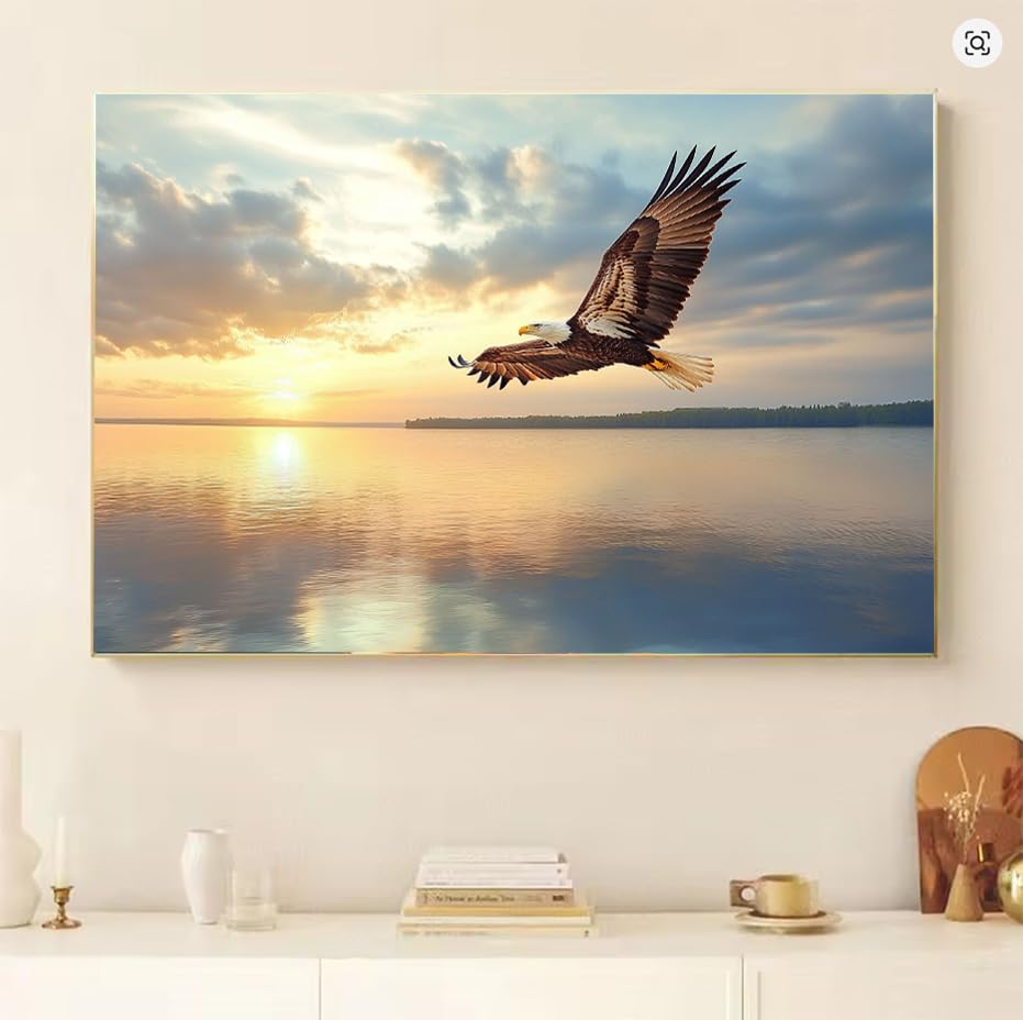 Pintar por numeros adultos: el regalo original para mujer con diseño de águila 80x60 3
