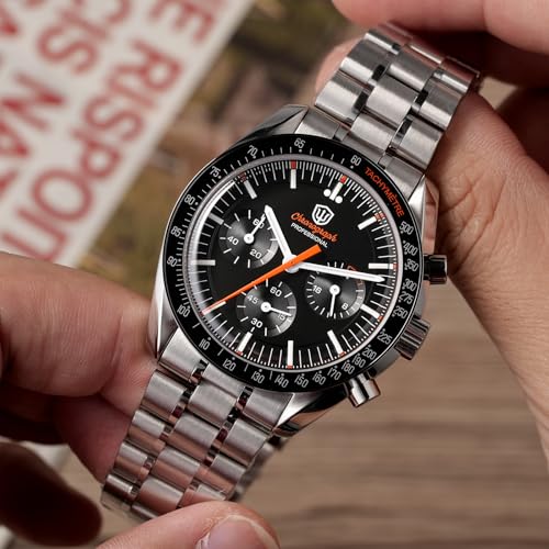 Image of watchdives WD1863 Men Chronograph Watch Japan VK63 Quartz Sports Watches 40mm Bubble Sapphire Crystal Wristwatch 100M Dive Watch