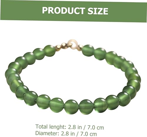 Miniatura 5 de Green Agate Beaded Bracelet for Women Teen Fashionable Round Beads Craftsmanship Chic Accessory Occasion