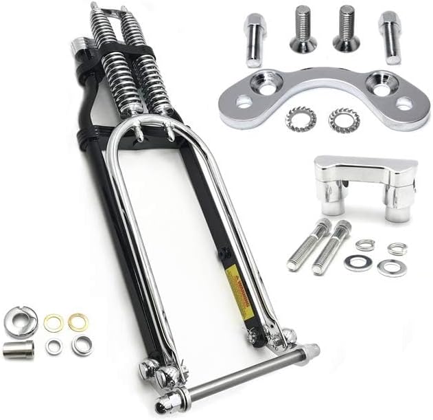 SMT- 20" 2 Under Springer Front End With Axle Kit Compatible With H-D Chopper Bobber Arched Chrome Black [B07M966XK9]