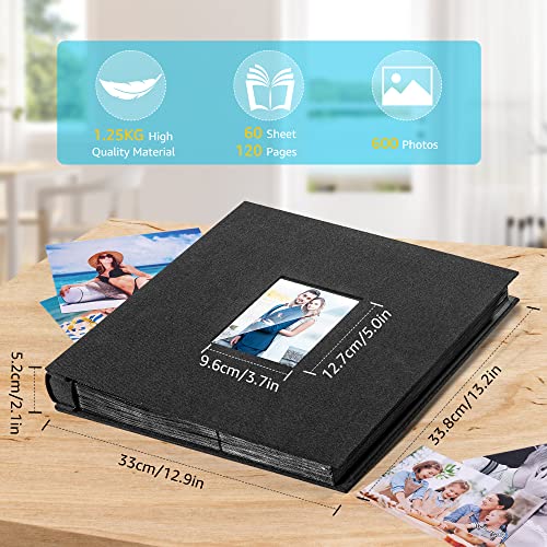 DazSpirit Photo Albums 6x4 Inch 600 Photos Slip In, Customizable Linen Cover 10x15 Photo Album, Large Capacity - Image 2