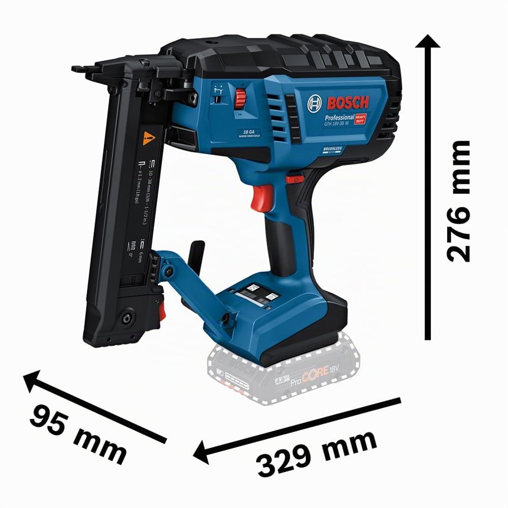 Bosch PRO Agrafeuse à bois sans fil GTH 18V-38 M