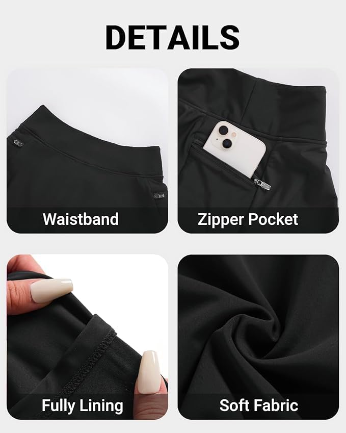 Women's Tummy Control Swim Skirt - High Waisted Swim Skort with Zipper Pockets Swim Bottoms with Built-in Shorts 2025 - Image 4