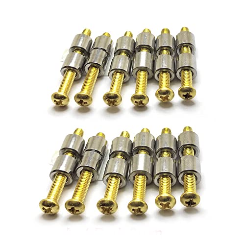 12 Sets/lot 45mm Brass Screw 5/16" (8mm) Nut Rod Loveless Bolts Knife Making Handle Screws for Knife Maker Tactical Survival Knife Shaft Fasteners (FBA)