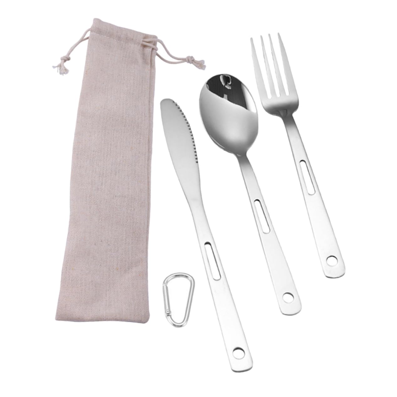 iplusmile Posate Da Campeggio in Acciaio Inox Compreso Forchetta Cucchiaio e Coltello Leggero e Portatile Per Picnic Campeggio e Viaggi
