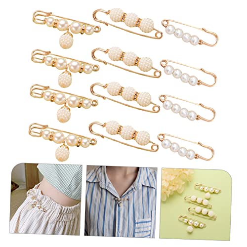 GALPADA 12 Pçs Alfinete De Roupa Broche De Pérola Feminino Xale Cardigã Suéter Para Decote Decorativ