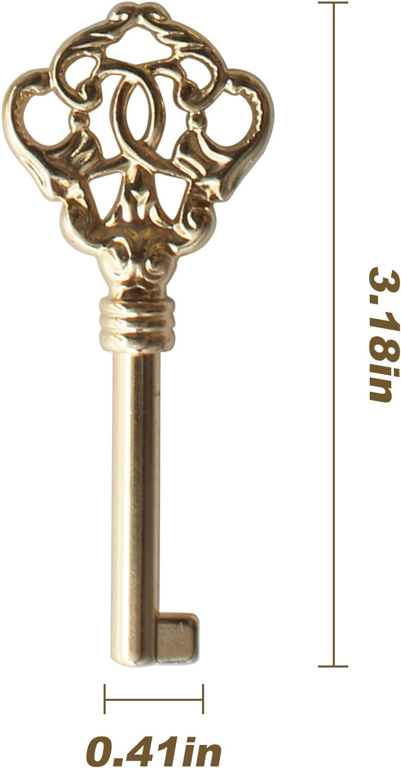 KYF-2 Solid Brass Reproduction Skeleton Key,Antique Brass Skeleton Key fits Most of Sligh, Pearl, Colonial and Seth Thomas Clocks - Fancy, Vintage and Old Furniture (1 pcs)