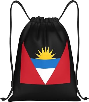 ASYG Antigua and Barbuda Flag Bags for Women Men Adjustable Drawstring Backpack Bag Sport Gym,Yoga, Shopping Sackpack