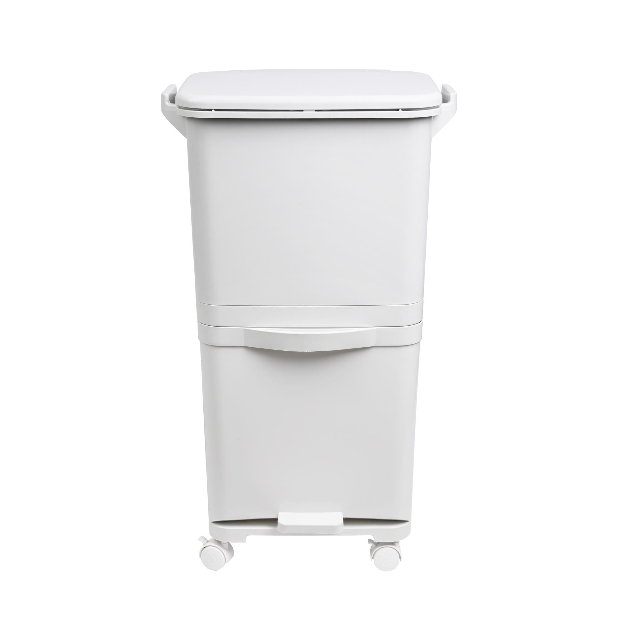 WELL HOME MOBILIARIO & DECORACIÓN Pattumiera a pedale selettiva, con doppio scomparto da 38 litri e manico a pedale (24 l + 14 l).