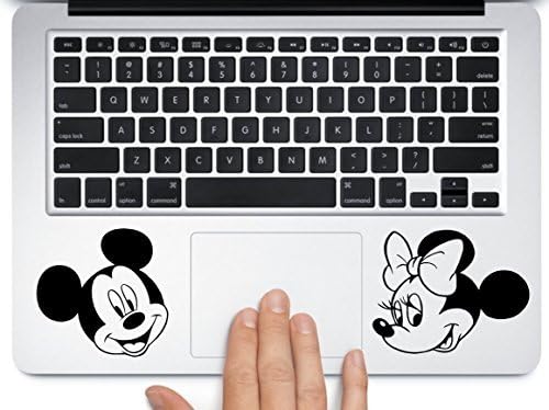 Mickey and Minnie Heads for Laptop Trackpad Toolbox Car Truck Bumper Window Helmet Cup Vinyl Decal Sticker (Black, 3.25")