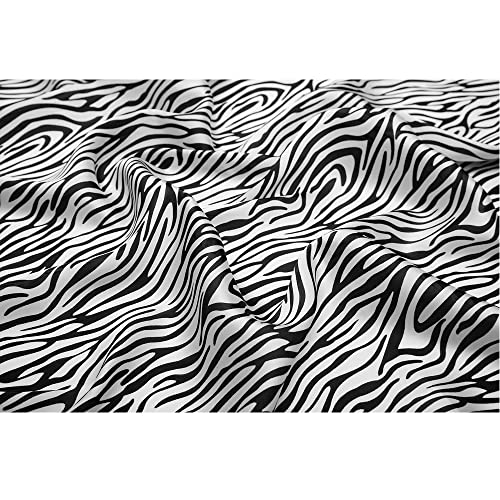 Nasoperfect Silk Feeling Scarf Square Neck Scarf Satin Head Scarf Fashion Zebra Stripe Hair Scarf For Women 27" X 27" Black And White #TOP7
