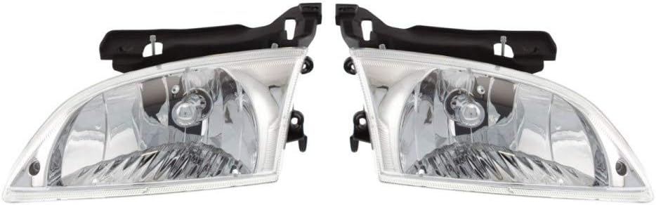 CarLights360 For 2000 2001 2002 Chevy Cavalier Pair Headlights Driver and Passenger Side GM2502202 GM2503202 | 22666740 22666741