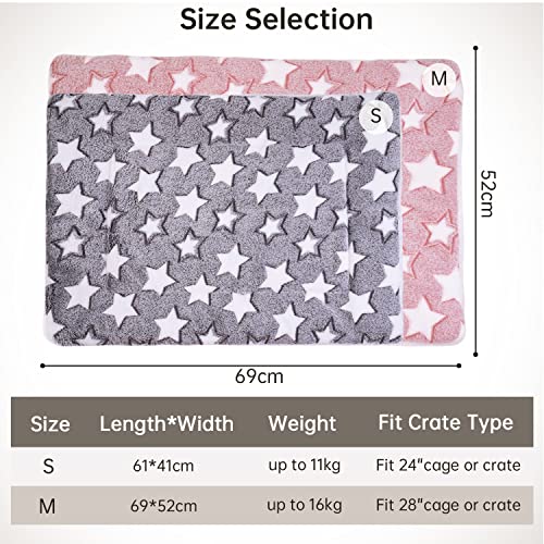 MICOOYO 2 Stück Hundekäfig Bett Matratze – Fleece Haustier Kissen Bett Matte Waschbar Katze Kissen Pad für mittelgroße Hunde Katze Welpen (69 * 52cm)