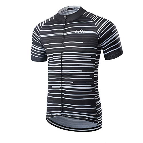 AOFLY PRO Team Short Sleeve Cycling Jerseys Summer Ropa Ciclismo Road Speed Bicycle High Elasticity Shirt (White, L)