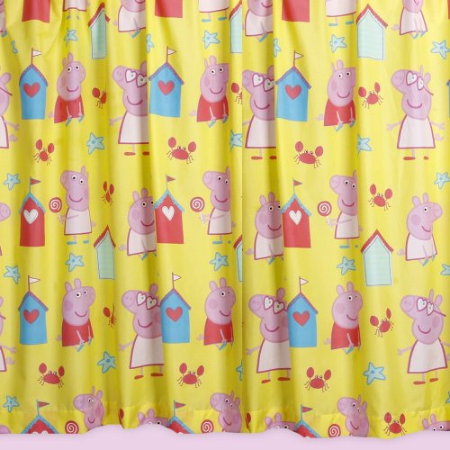 Character World 72-inch Peppa Pig Seaside Curtains, Multi-Color