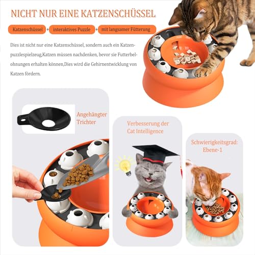 Intelligenzspielzeug für Katzen, Puzzle Spielzeug für Hunde, Schlingnapf Katze, Langsam Fütterung Katzennapf, Katzen futternapf erhöht, Hundespielzeug Intelligenz,Katzenschale, Lebensmittelspender