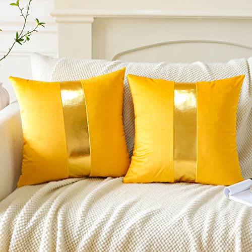 Housses de coussin jaune moderne pour décorer le canapé