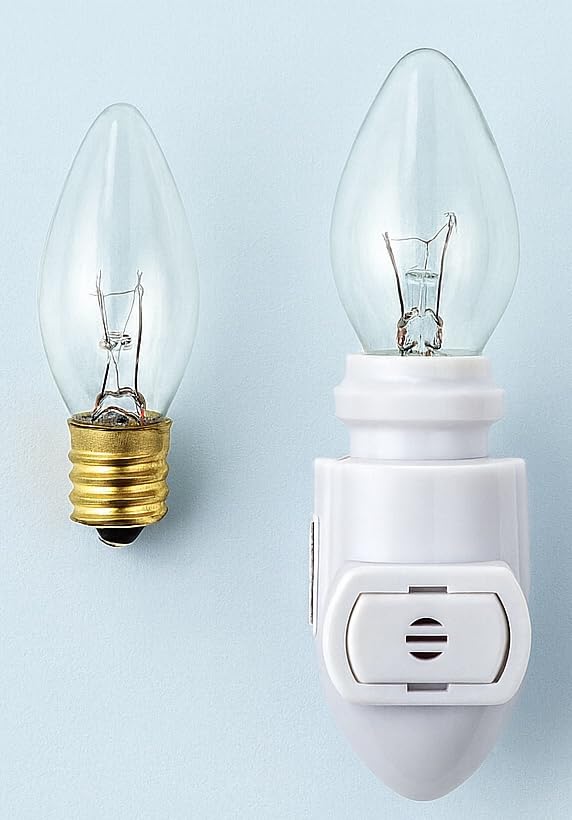 Automatic Light Sensor Night Light Base with Two 5W Bulbs Dusk to Dawn White from SassyXpressions