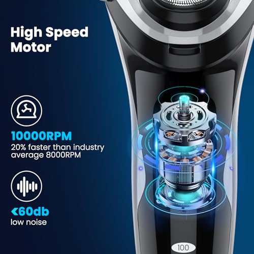 Electric-Razor-for-Men-SweetLF-New-Electric-Shaver-for-Men-Plus-3-BladesRechargeableIPX7-WaterproofLED-DisplayCordless-Floating-Head-Mens-Electric-Shavers-with-pop-up-Beard-Trimmer