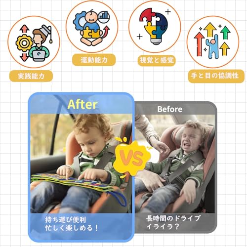 モンテッソーリ玩具 ビジーボード 紐通しおもちゃ 関連画像 3