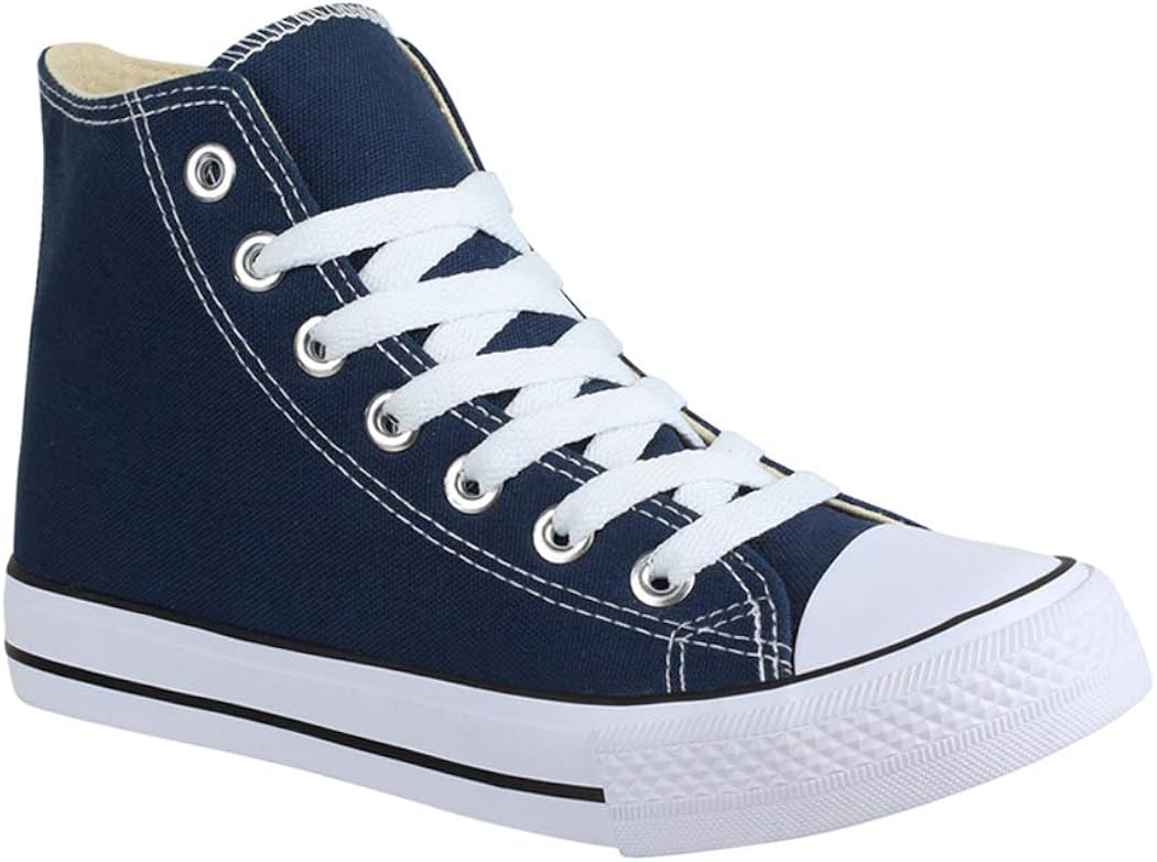 Mens High Top Trainers 43 EU Blue Uk