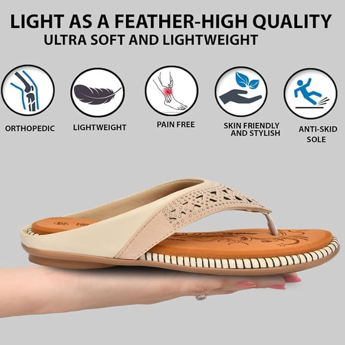 Image of HEALTH FIT Extra Super Soft Ortho Care Diabetic & Orthopedic Slippers /Doctor Chappal & Footwear with Memory Foam
