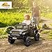 Qaba 12V Ride On Truck, Battery Powered Kids Electric Car with 4 Suspension Wheels, Remote Control, 3 Speeds, LED Headlights, Horn, USB Music, Black