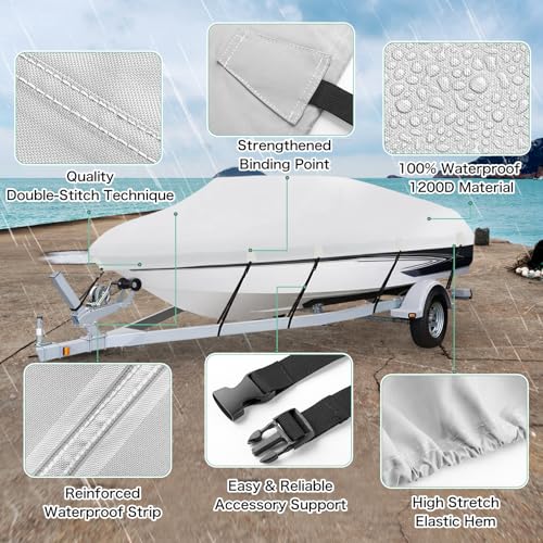 Hahasole HBC-17 Heavy Duty 1200D Pu Waterproof Boat Cover thumb #2
