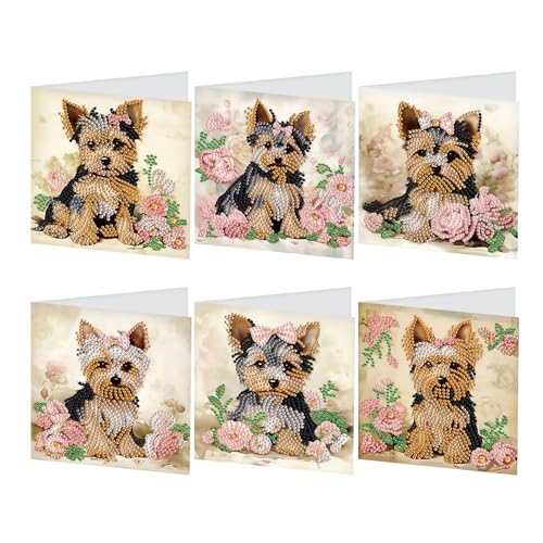 Peinture diamant adultes animaux fleurs : lot 6 kits vœux mariage