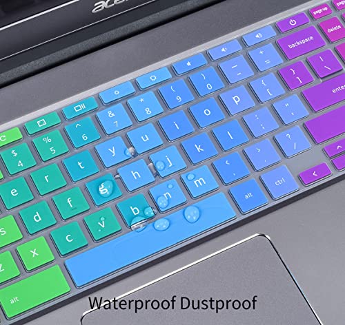 Colorful Keyboard Cover Skin For Acer Chromebook 15 315 Cb315 715 Cb715 15.6 Inch Chromebook With Numeric Keypad, Acer Chromebook 317 Cb317 17.3" Keyboard Skin Protector, Rainbow #TOP4