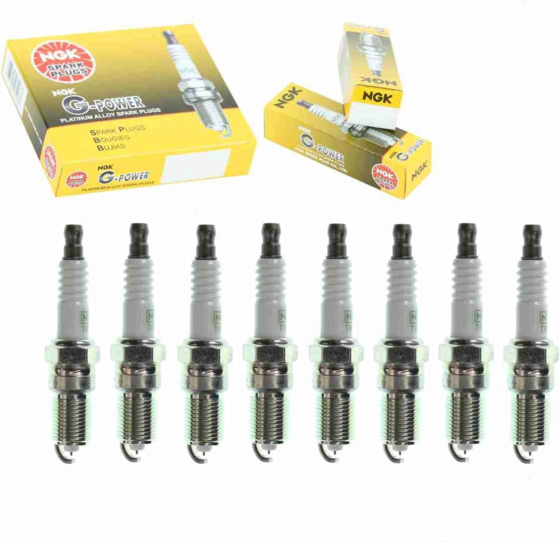 8 pc NGK G-Power Spark Plugs compatible with Cadillac Escalade EXT 6.0L 6.2L V8 2002-2013