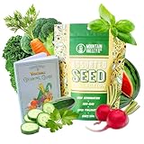 10 Assorted Organic Vegetable Seeds for Planting - ~3,200 + Heirloom Non-GMO Fruit Seeds, Herb Seeds, & Vegetable Seeds - with Grow Guide - Broccoli, Basil, Watermelon, Cilantro, Carrot, Kale, & More