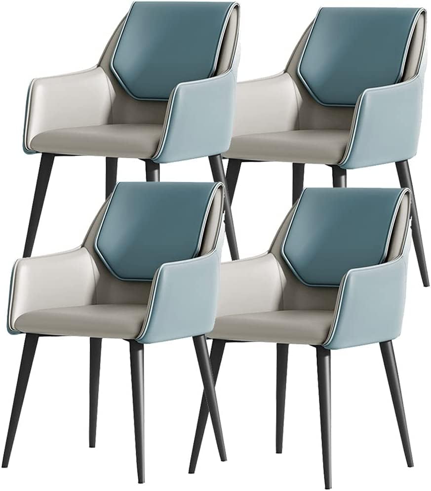 Juego De 2 Sillas De Comedor Tapizadas - Cuero Sintético, Patas De Metal, Color Combinado Marrón/Gris, Capacidad 180kg