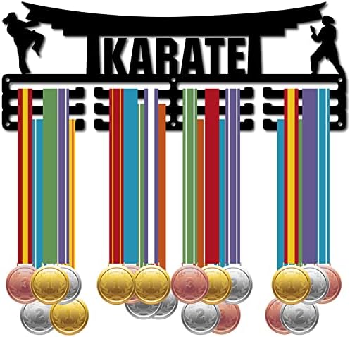 CREATCABIN Medal Holder Judo Medal Hanger Sport Display Hanger Rack Awards Metal Lanyard Sturdy Wall Mounted Athletes Players Gymnastics Gift Over 60 Medals Olympic 15.7inch