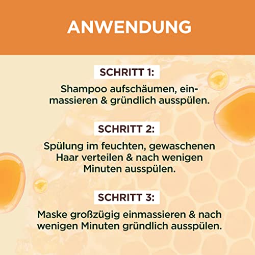 Foto von Garnier Wahre Schätze Reparierendes Shampoo Honig Schätze; XXL Format 1L, kräftigt und nährt strapaziertes und brüchiges Haar, 1000 ml