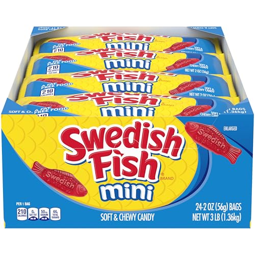 SWEDISH FISH Mini Soft & Chewy Candy, Bulk Candy, Mother's Day, 24 - 2 oz Bags